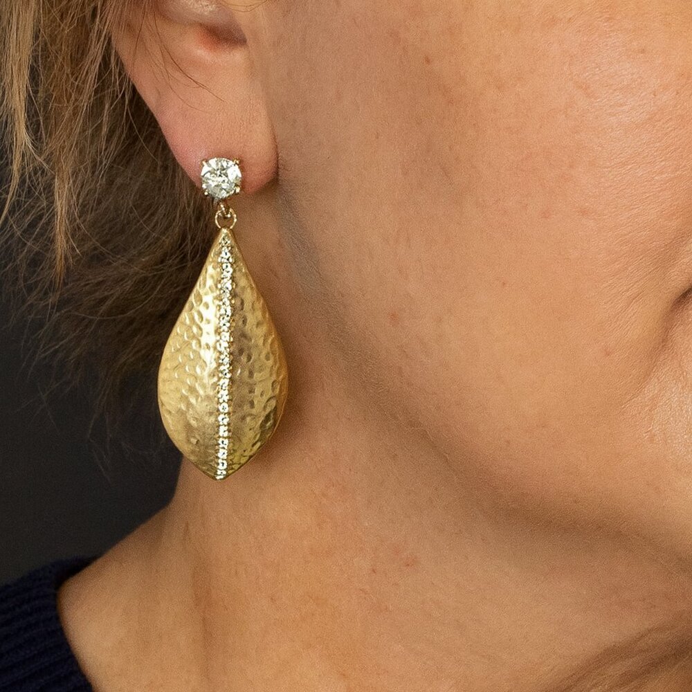 NWT Lane Bryant Gold and Rhinestone Drop Earrings‎